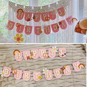 Groovy third birthday 3rd happy birthday sign banner decor party toddler